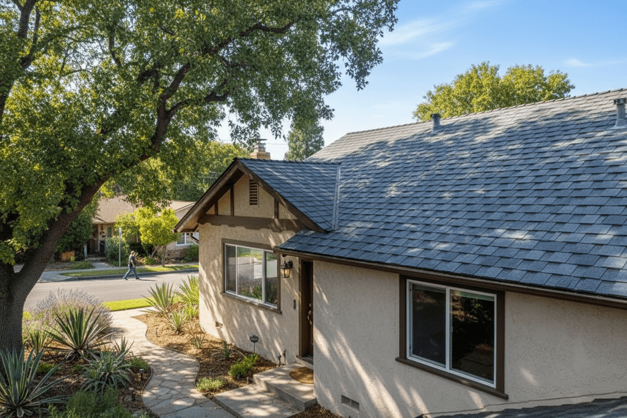 A finished roof replacement project